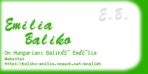 emilia baliko business card